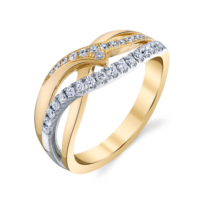 14K Two Tone Fashion Diamond Ring