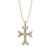 14K Yellow Gold Diamond Cross Necklace