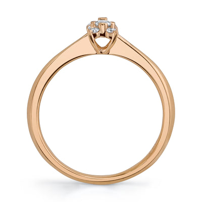 14K Rose Gold Solitaire Diamond Engagement Ring