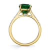14K Yellow Gold Fashion Emerald and Diamonds Ring