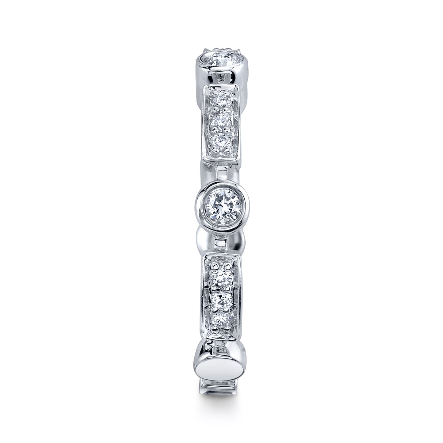 14K White Gold Stackable Diamond Band