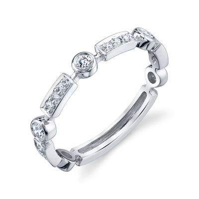 14K White Gold Stackable Diamond Band