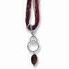 STERLING SILVER PENDANT NECKLACE WITH WITH SMOKY QUARTZ DROP