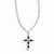 STERLING SILVER CROSS NECKLACE WITH GARNET SWAROVSKI CRYSTALS