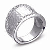 STERLING SILVER HAMMERED RING WITH CZ STONES
