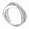 STERLING SILVER TWIST RING WITH CZ STONES