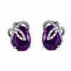 STERLING SILVER EARRINGS WITH AMETHYST AND CZ STONES