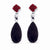 STERLING SILVER EARRINGS WITH BLACK AND RED ONYX