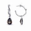 STERLING SILVER EARRINGS WITH CHOCOLATE CRYSTAL