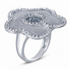 STERLING SILVER FLOWER RING WITH CZ STONES