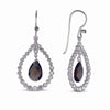 STERLING SILVER DANGLE EARRINGS WITH SMOKY QUARTZ