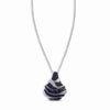 STERLING SILVER PENDANT NECKLACE WITH BLACK AND CLEAR CZ STONES