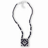 STERLING SILVER NECKLACE WITH BLACK ONYX AND ENAMEL