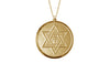 14K Yellow Gold 18mm Round Star Of David Chai Medal