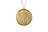 14K Yellow Gold 18mm Round Chai Medal