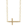 14K Yellow Gold Side Cross Necklace