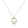14K Two tone double circle pendant necklace