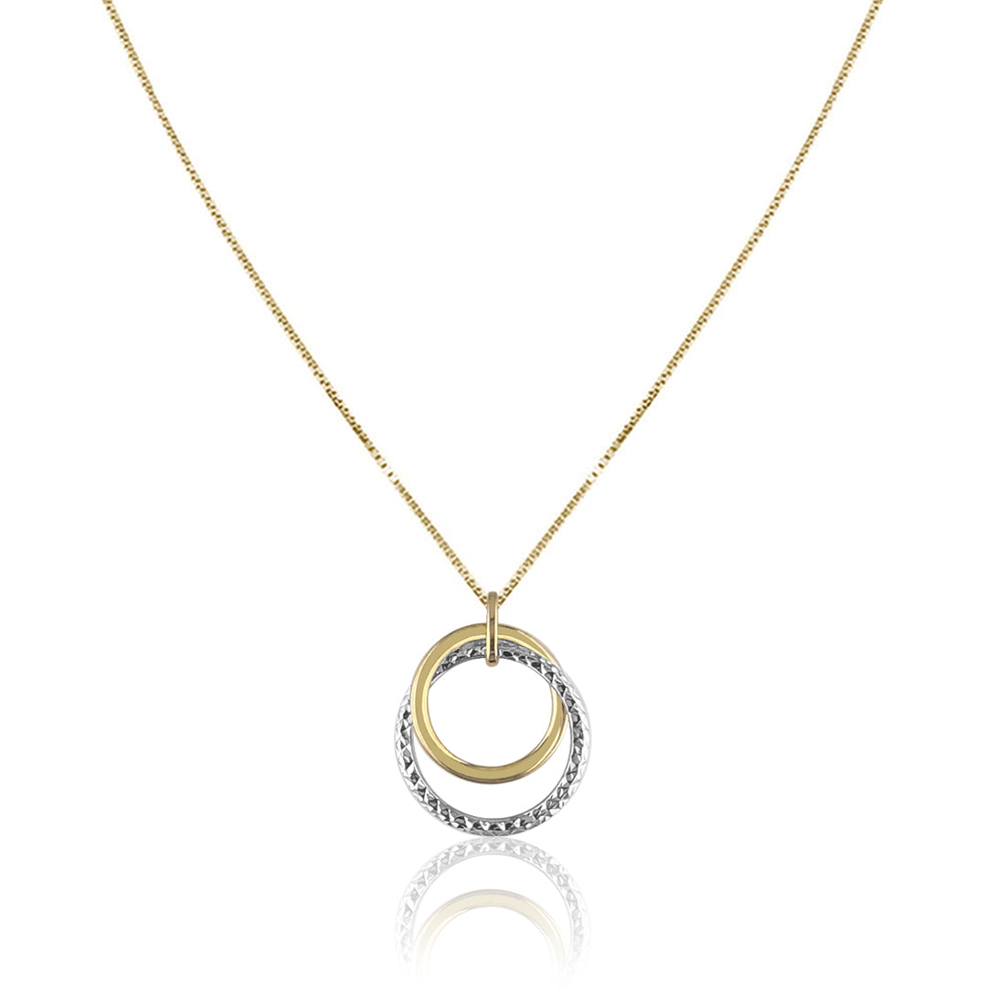 Two-Tone Wavy 3D Multi-Circle Necklace - Josephs Jewelers