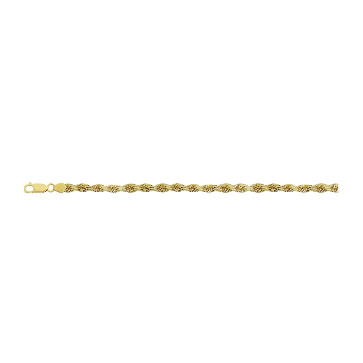 14K Yellow Gold 2.5mm Diamond Cut Rope Chain