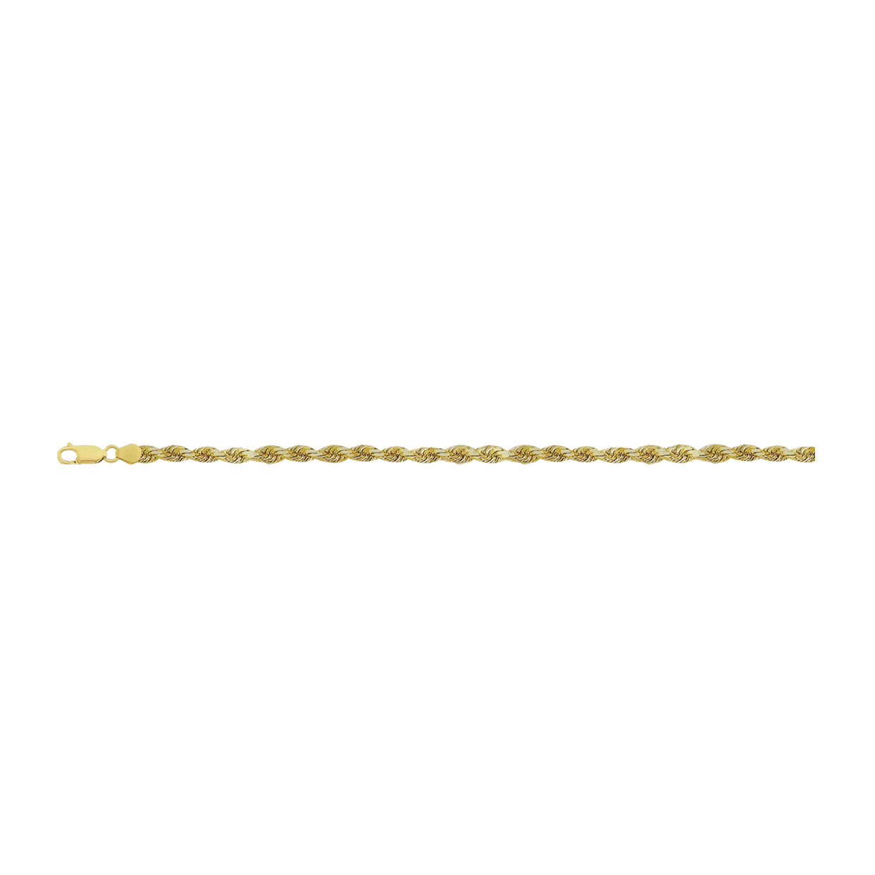 14K Yellow Gold 2mm Diamond Cut Rope Chain