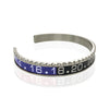 Stainless Steel Blue and Black Watch Speedometer Bracelet