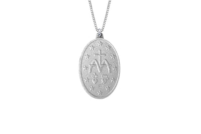925 STERLING SILVER 9x13MM OVAL MARY MEDAL