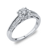 925 STERLING SILVER HALO DIAMOND ENGAGEMENT RING
