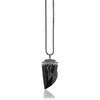 Sterling silver pendant with black onyx and spinel on jumbo box chain 21"
