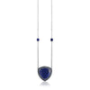 Sterling silver long necklace with lapiz and blue sapphire's