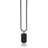 Sterling Silver dog tag id with black spinel on jumbo box chain 20"