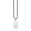 Sterling Silver dog tag id with spinel on jumbo box chain 20"