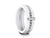 6MM WHITE CERAMIC WEDDING BAND DOME AND SILVER CZ CROSS INLAY