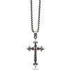 Sterling silver cross pendant with ruby