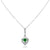 Sterling silver pendant necklace with emerald cz stone