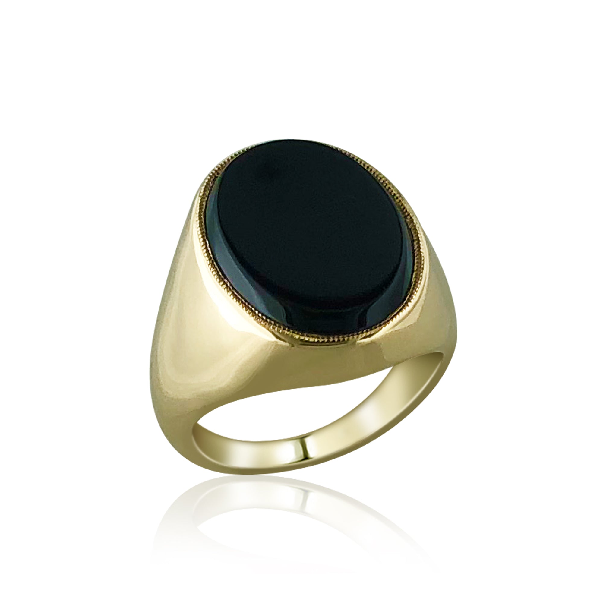 Color Blossom Signet Ring, Yellow Gold, White Gold, Onyx And Diamonds -  Jewelry - Categories
