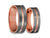 6MM/8MM BRUSHED GRAY Tungsten Wedding Band Set ROSE GOLD CENTER AND ROSE GOLD INTERIOR