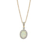 14K Yellow Gold Opal And Diamond Necklace