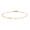14K 2.1MM YELLOW GOLD PAPERCLIP CHAIN BRACELET