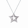 STERLING SILVER STAR PENDANT NECKLACE WITH CZ STONES