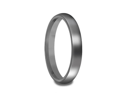 Tungsten Classic Wedding Band - High Polish - Gray Gunmetal - Engagement Ring - Dome Shaped - Comfort Fit  3mm - Vantani Wedding Bands