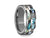 8MM Abalone Shell Tungsten Wedding Band FLAT AND GRAY INTERIOR