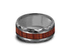 HAWAIIAN Koa Wood Inlay Tungsten Carbide Ring - Koa Wood Wedding Band - Engagement Ring - Beveled Cutting Shaped - Comfort Fit  8mm - Vantani Wedding Bands