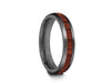HAWAIIAN Koa Wood Inlay Tungsten Carbide Ring - Koa Wood Wedding Band - Engagement Ring - Dome Shaped - Comfort Fit  4mm - Vantani Wedding Bands