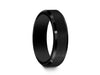 Brushed Tungsten Wedding Band - Black Engagement Ring - Beveled Shaped - Comfort Fit  6mm - Vantani Wedding Bands