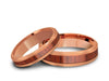Tungsten Matching Wedding Band Set - Hawaiian Koa Wood Matching Bands - His/Hers - Engagement Ring Set - Two Tone Bands - Beveled Shaped - Comfort Fit  4mm/6mm - Vantani Wedding Bands