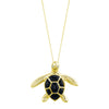 14K Yellow Gold Sea Turtle (Honu) Diamond Necklace