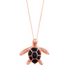 14K Rose Gold Sea Turtle (Honu) Diamond Necklace