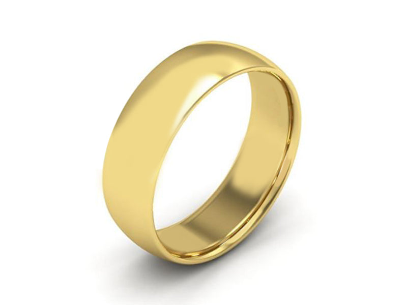 14K YELLOW/WHITE GOLD POLISH/FLAT 6.6MM WEDDING BAND - Kitsinian Jewelers